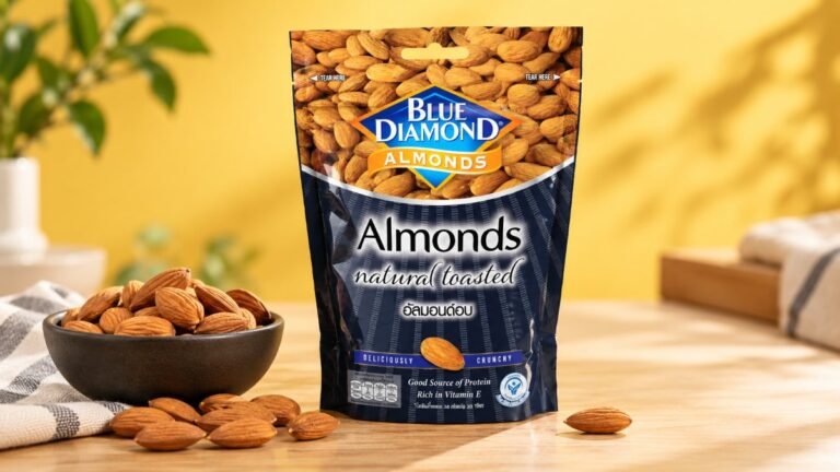 อัลมอนด์อบ Blue Diamond 150 กรัม กับชามอัลมอนด์