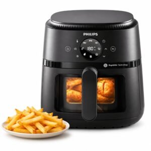 หม้อทอดไร้น้ำมัน Philips NA220 บนพื้นขาว